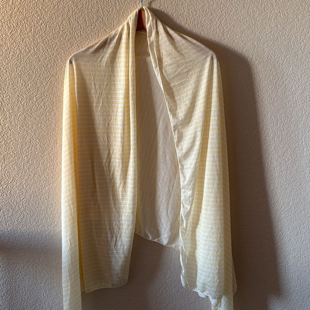 NWT Jenni Light Yellow Striped Wrap Scarf one size wear in multiple ways - Picture 9 of 11